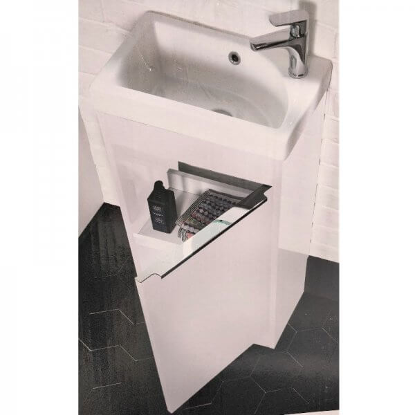 Fusion 450 Freestanding Unit in White with Basin