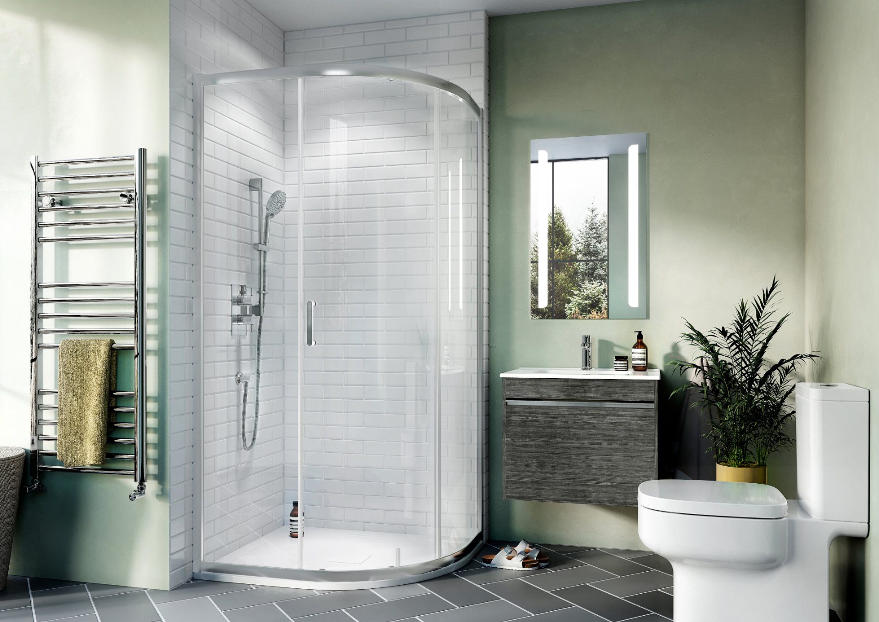 Kai 6 Quadrant Single Door | Total Bathrooms, Bath