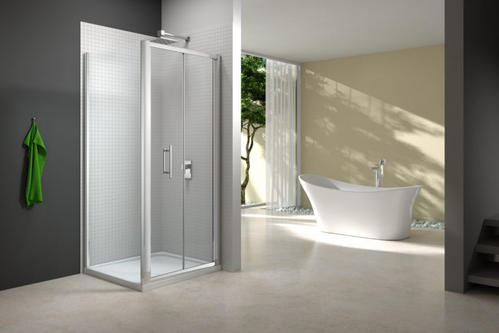 New 6 Series Bifold Door With Side Panel | Total Bathrooms, Bath