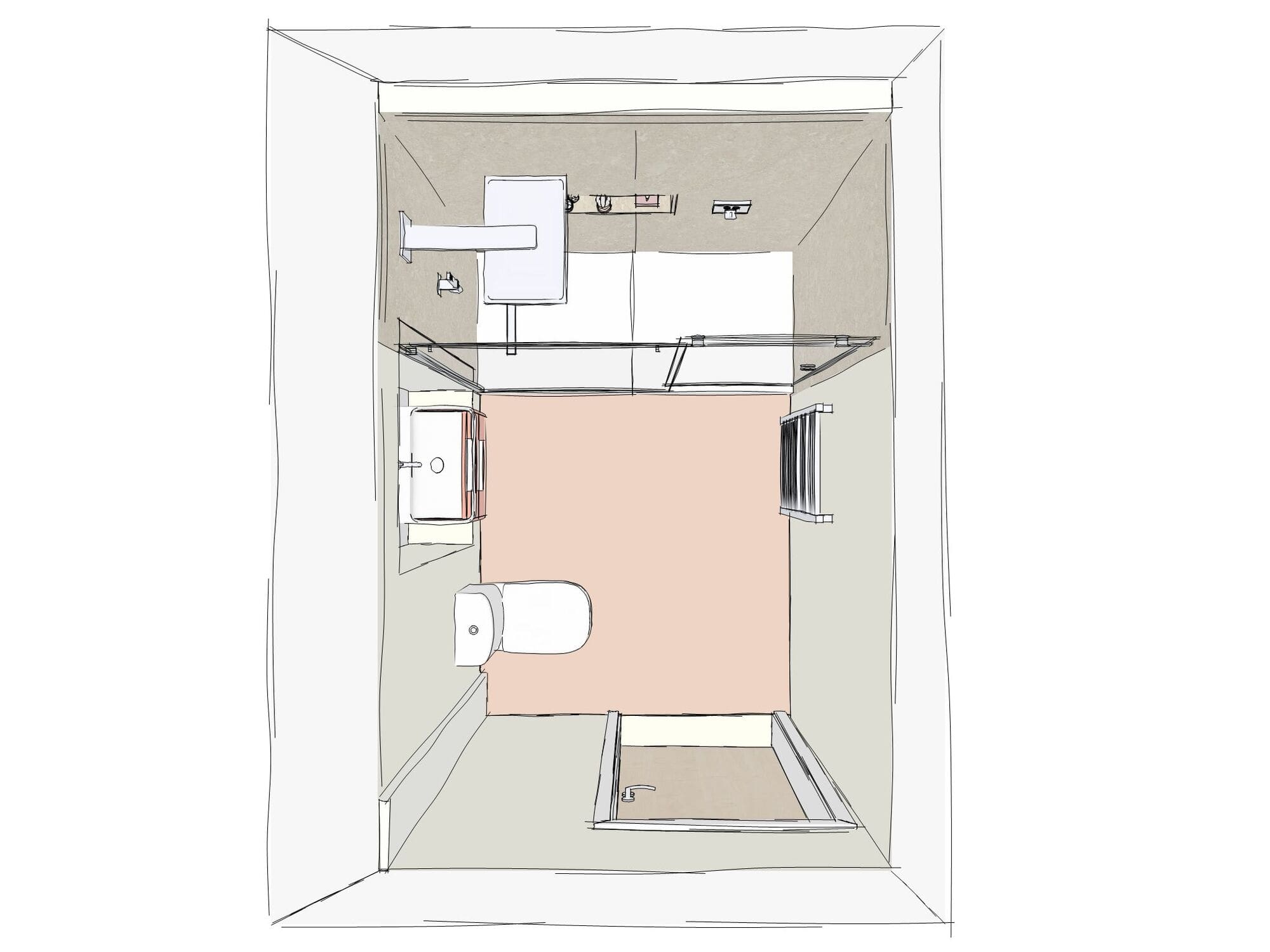 Concept Sketch 3 | Total Bathrooms, Bath