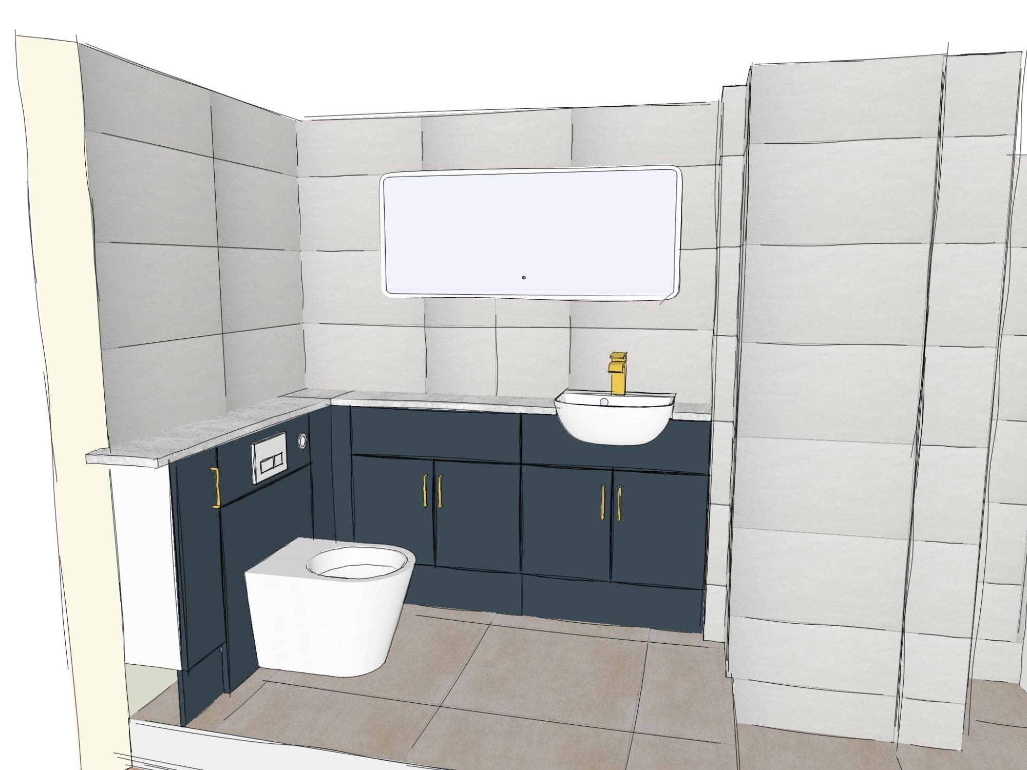 Jenkins Ba1 5Jq Concept 2 Angle Sketch | Total Bathrooms, Bath