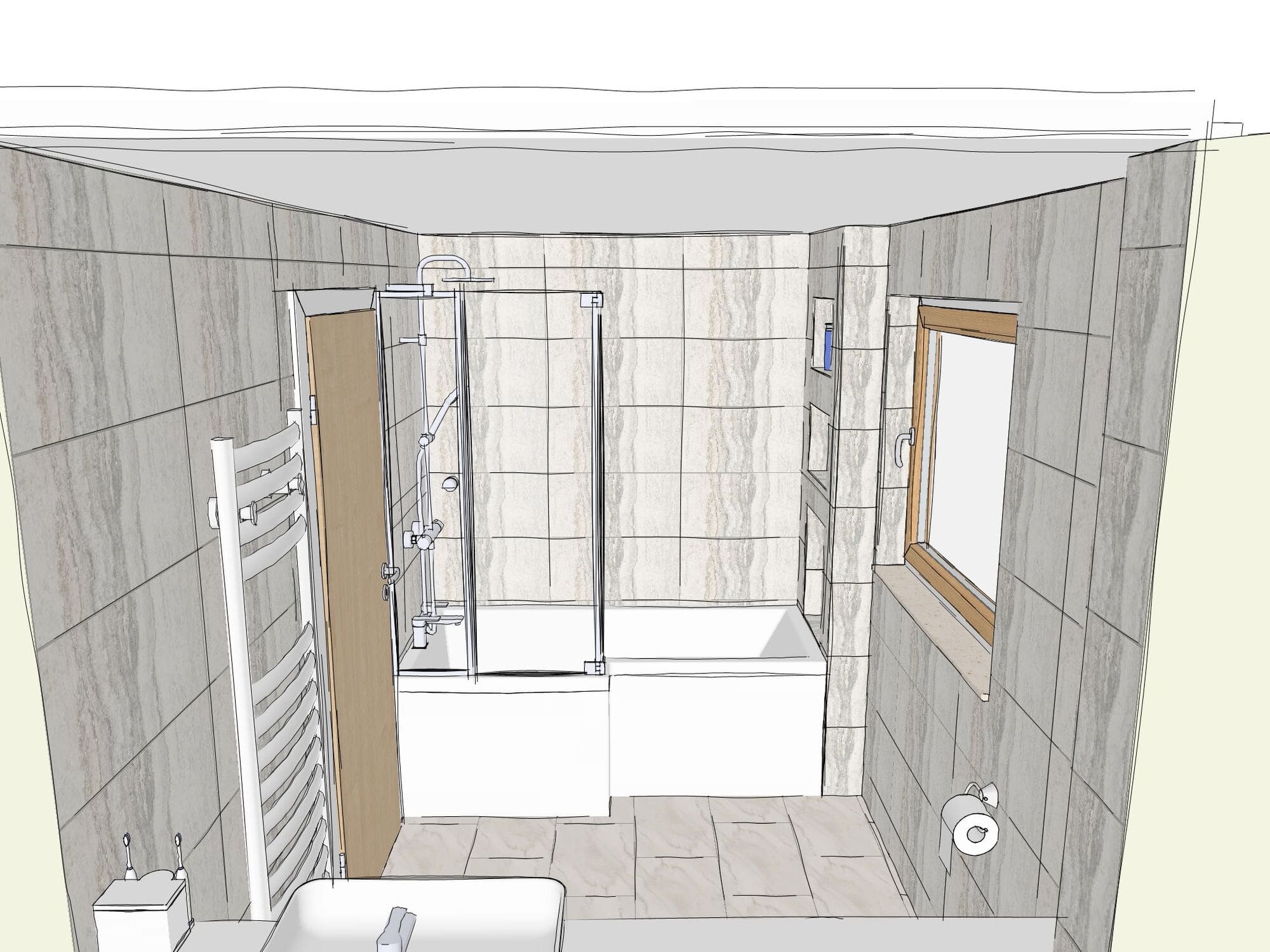 Marvell Ba2 2Bx Concept 4 Side Sketch 2 | Total Bathrooms, Bath