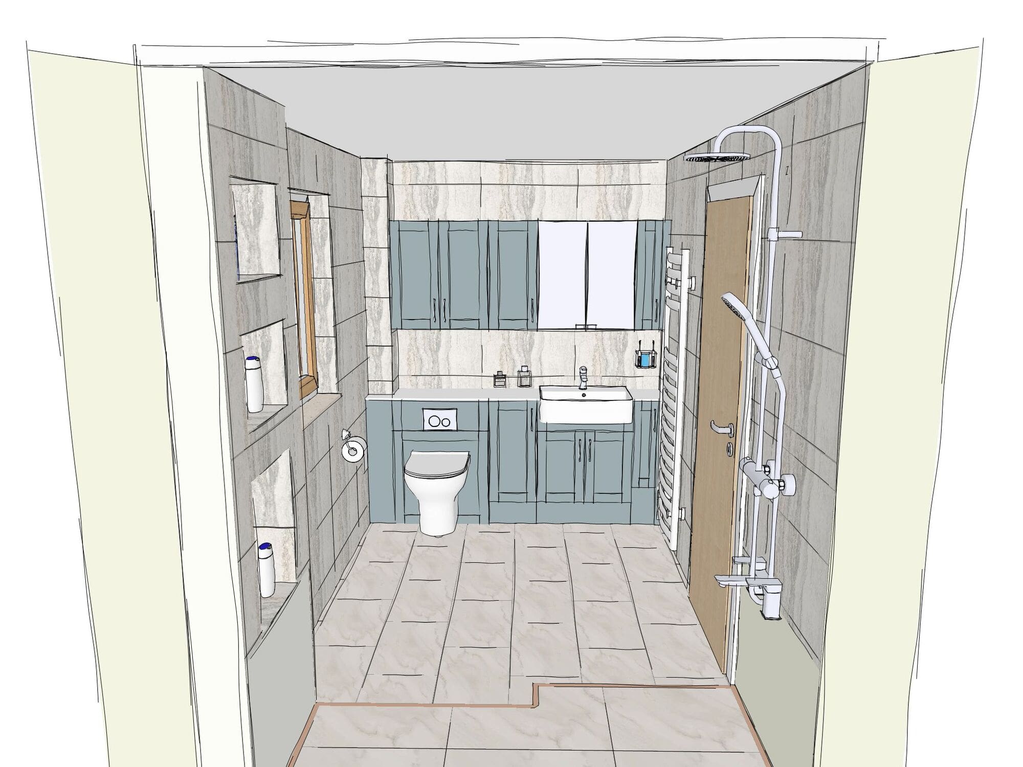 Marvell Ba2 2Bx Concept 4 Side Sketch | Total Bathrooms, Bath