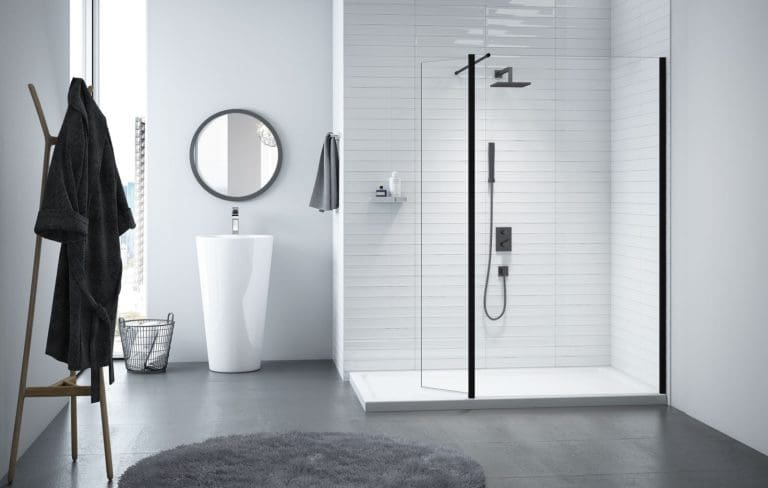 Merlyn Black Showerwall With Swivel Panel Lr | Total Bathrooms, Bath