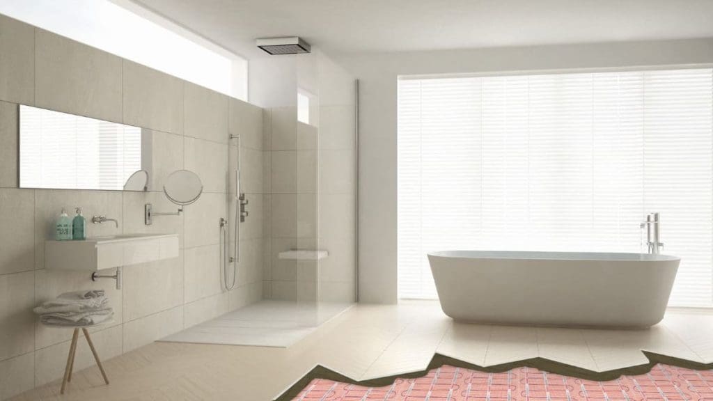 Open Space Shower Bathroom With Udnerfloor Heating | Total Bathrooms, Bath