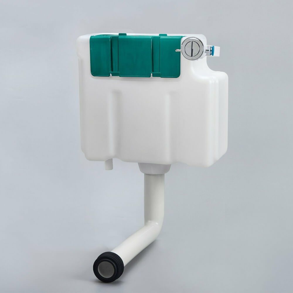 Plumb Essentials Concealed Cistern w. Chrome Push Button