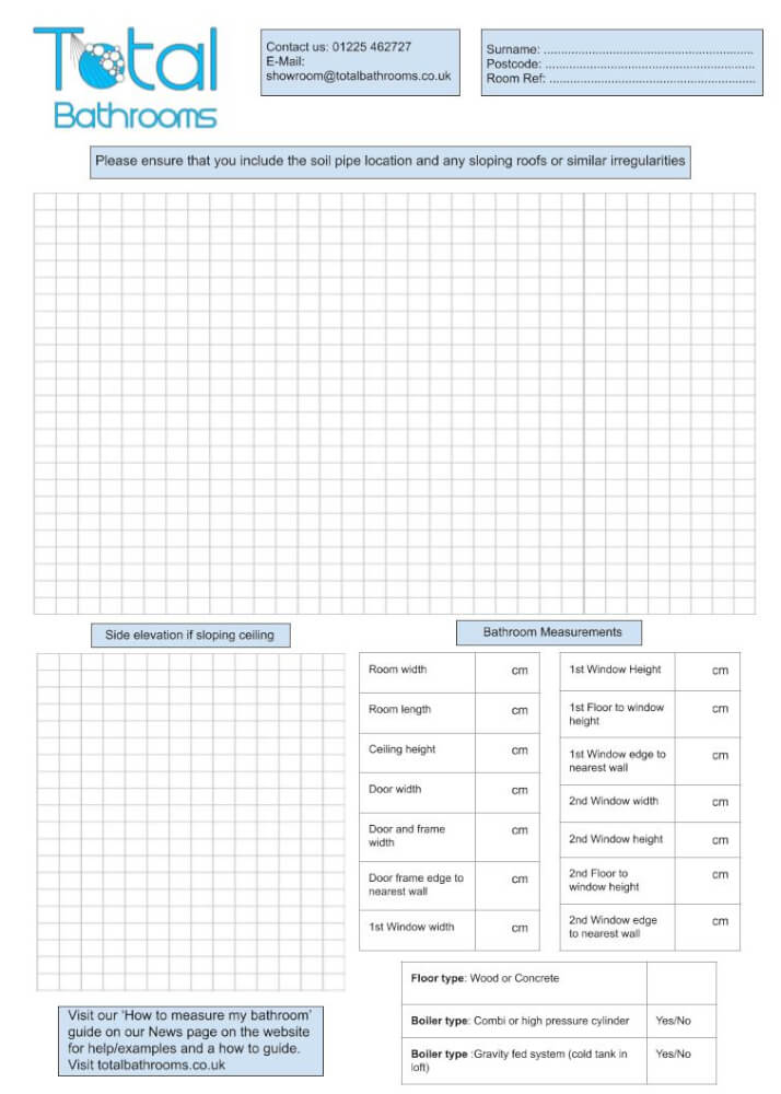 Customer Home Measure Sheet 2 | Total Bathrooms, Bath