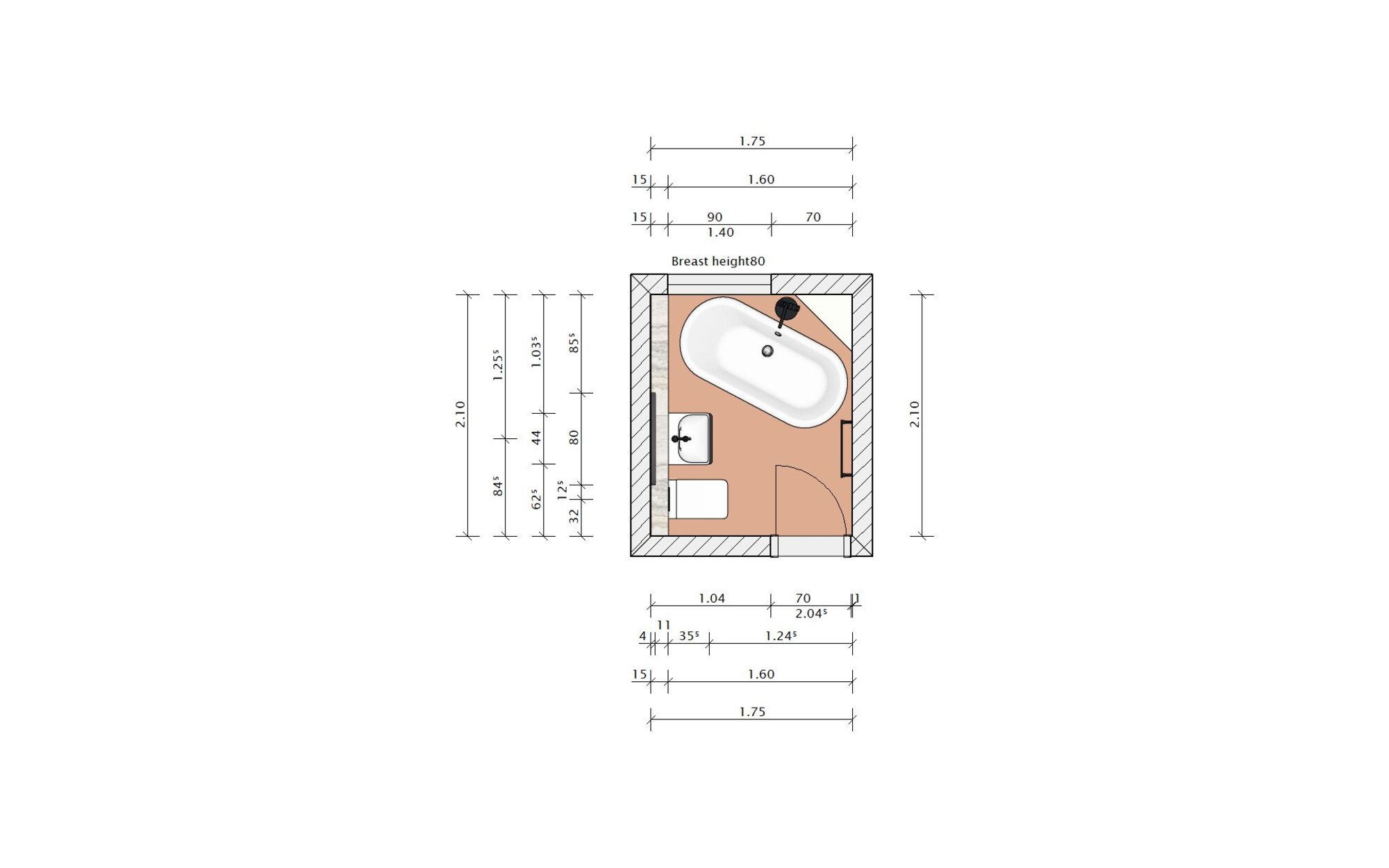 Baker Ba1 6Qz Bathroom V2 Plan | Total Bathrooms, Bath
