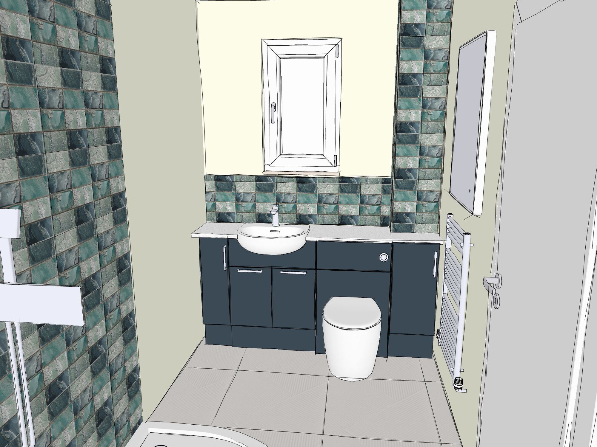 Marsh Bs36 2Jg Ensuite Side Sketch | Total Bathrooms, Bath