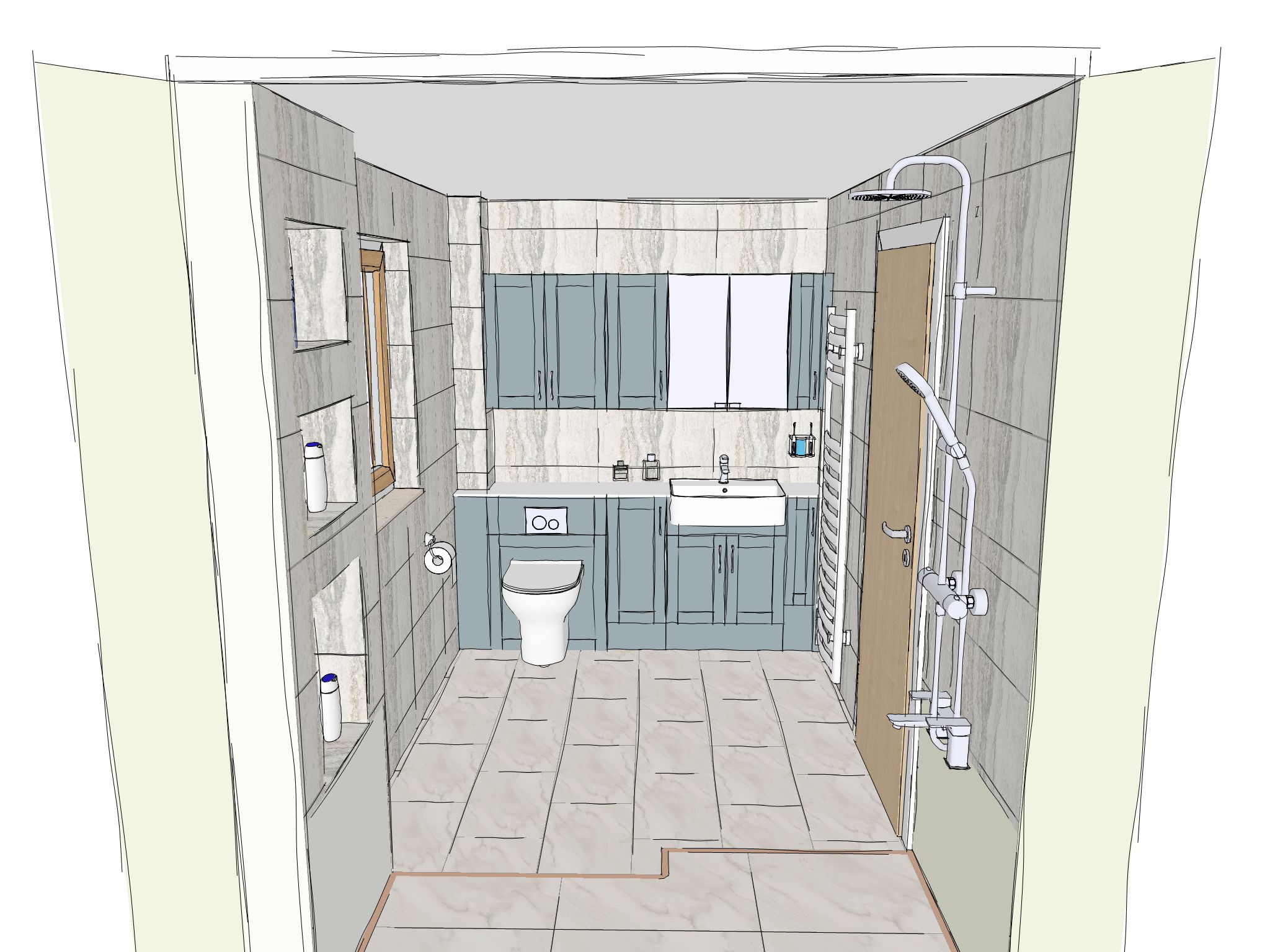 Marvell Ba2 2Bx Concept 4 Side Sketch | Total Bathrooms, Bath