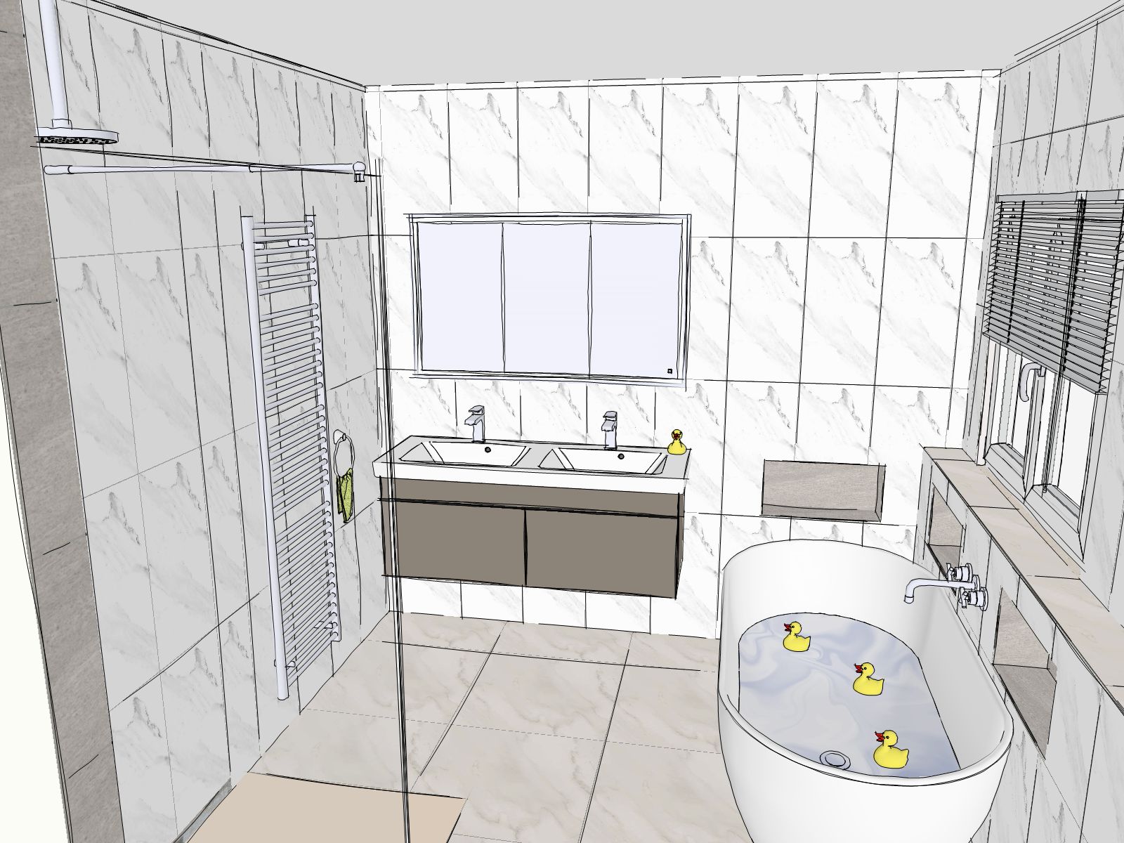 Master Ensuite Concept 3 Side Sketch | Total Bathrooms, Bath