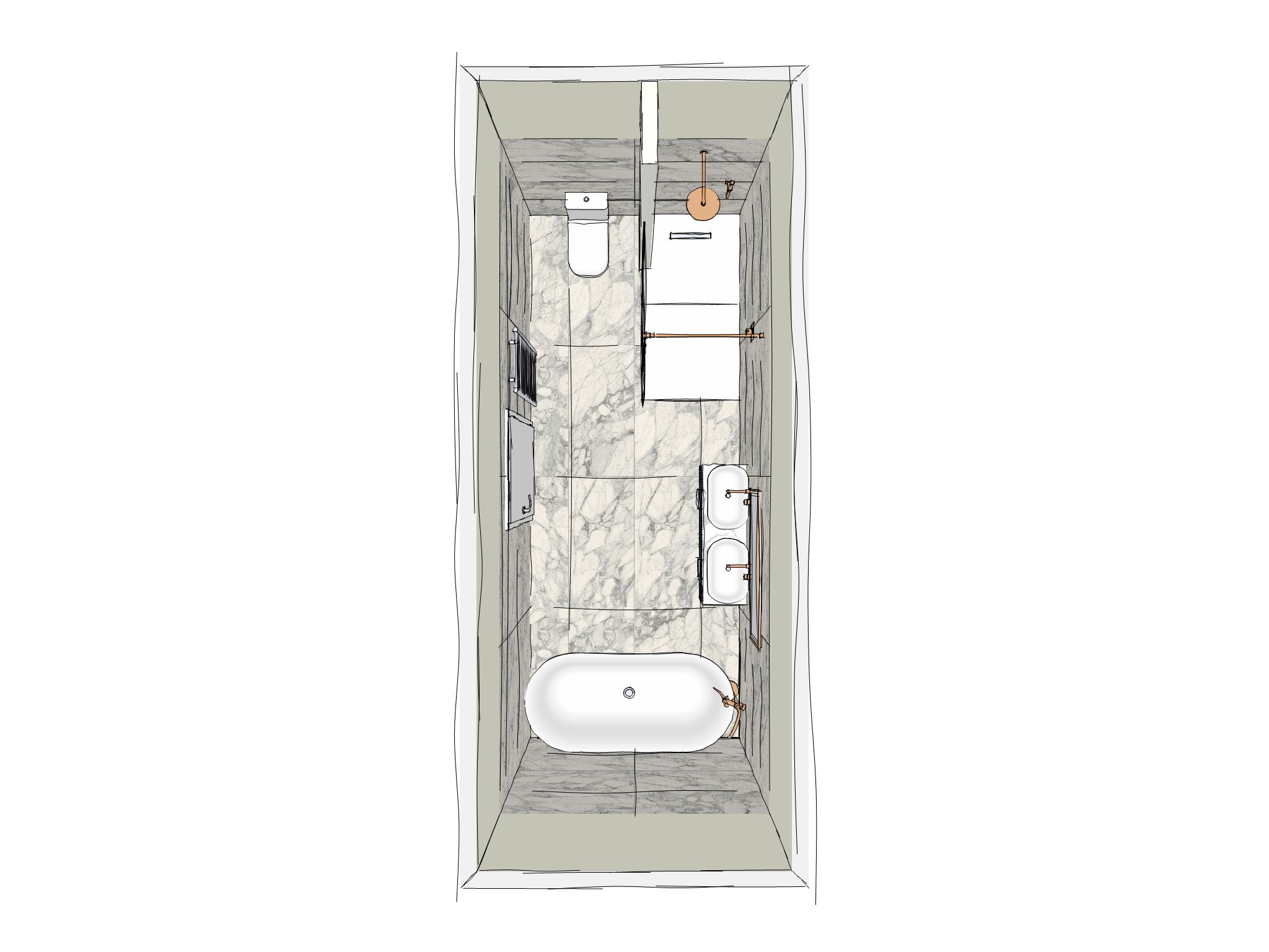 Paulines Bathroom 3 Top Sketch | Total Bathrooms, Bath