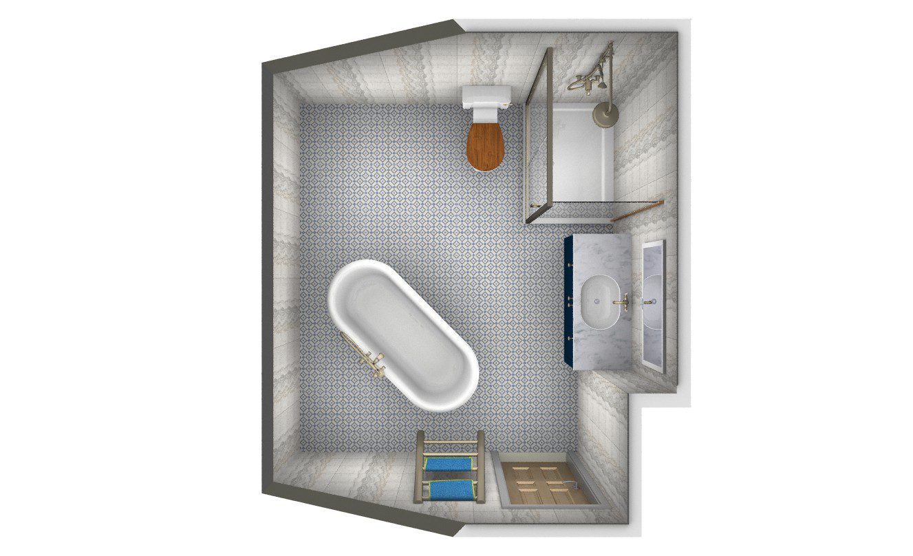 Watton Sn10 1Db En Suite 01 Top View | Total Bathrooms, Bath