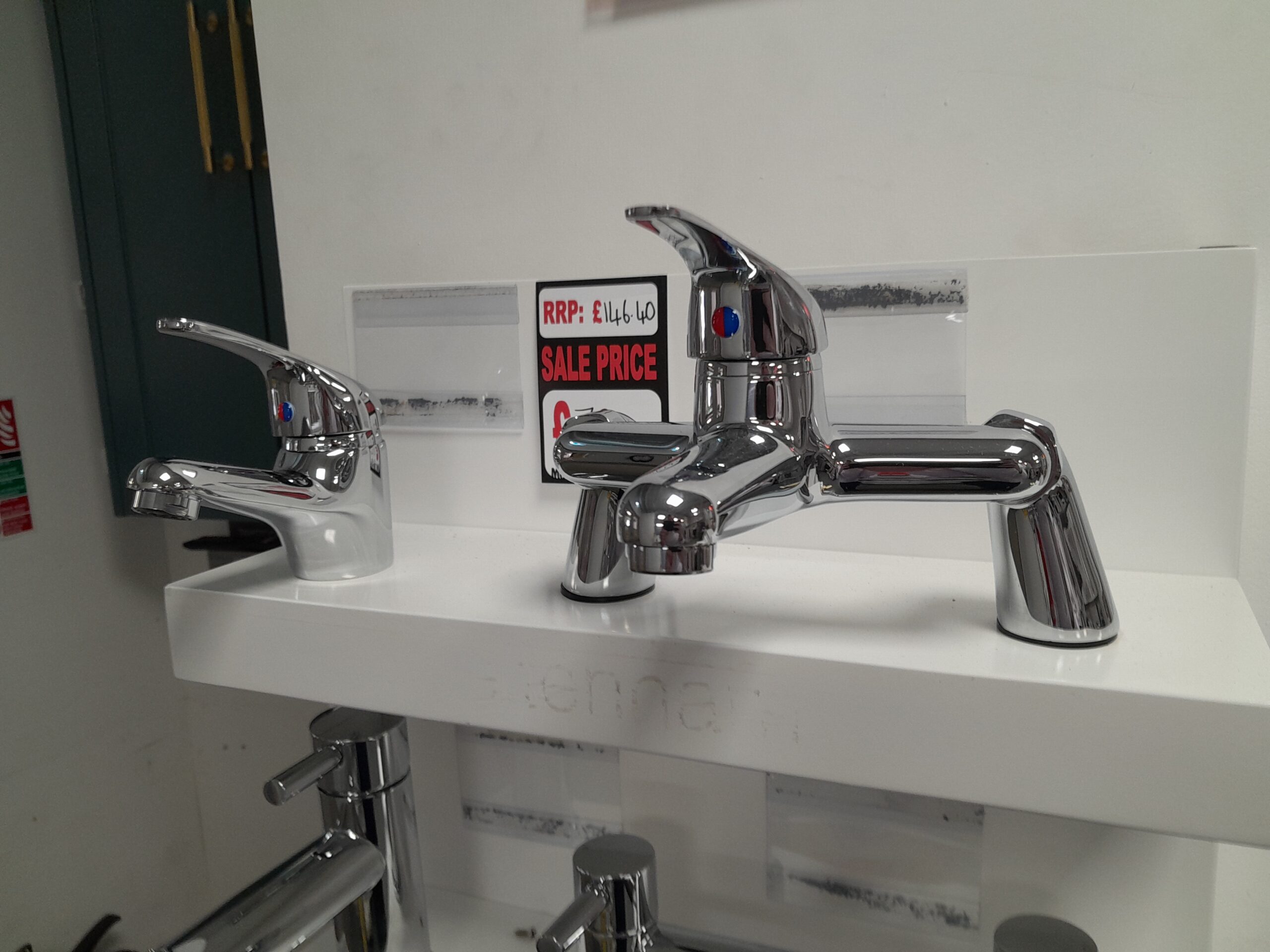 Tailored Bathrooms, Ex-display Plum Essentials basin mixer & bath mixer chrome