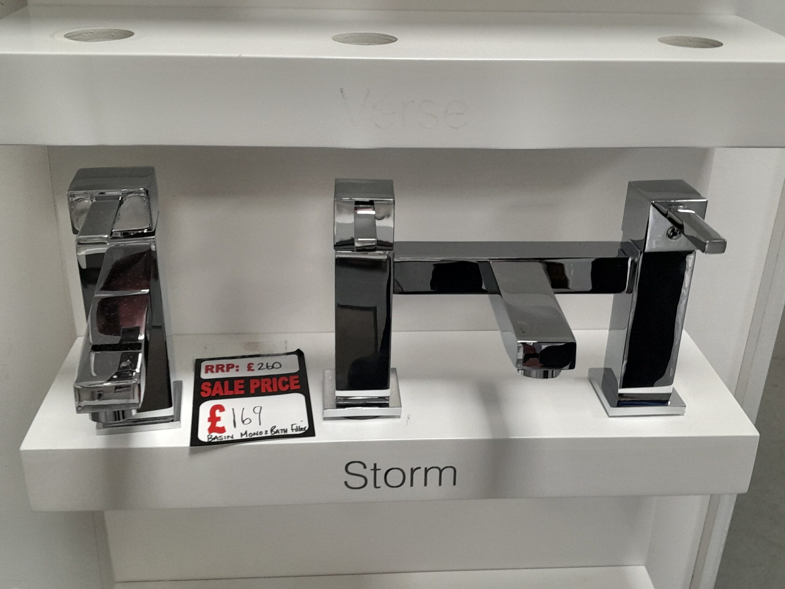 Ex-Display Spirit Basin Mixer With Click Waste & Deck Mounted Bath Filler