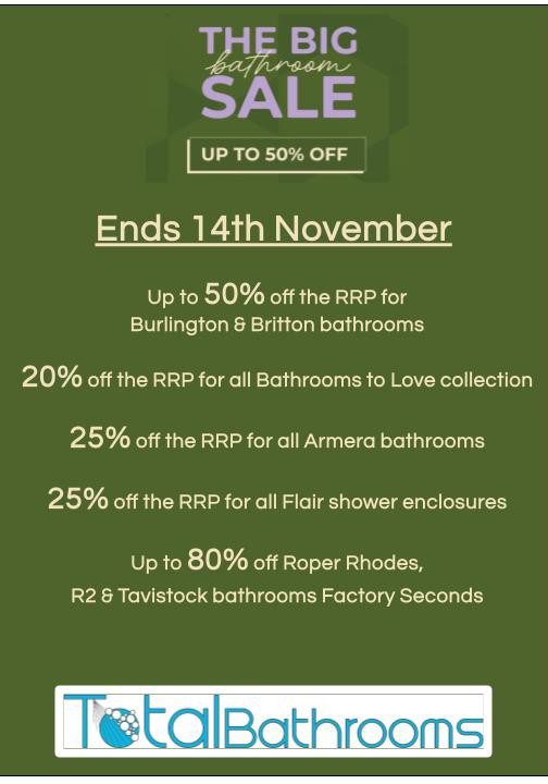 Bathroom brand Sale 2026 POS Large 1 | Total Bathrooms