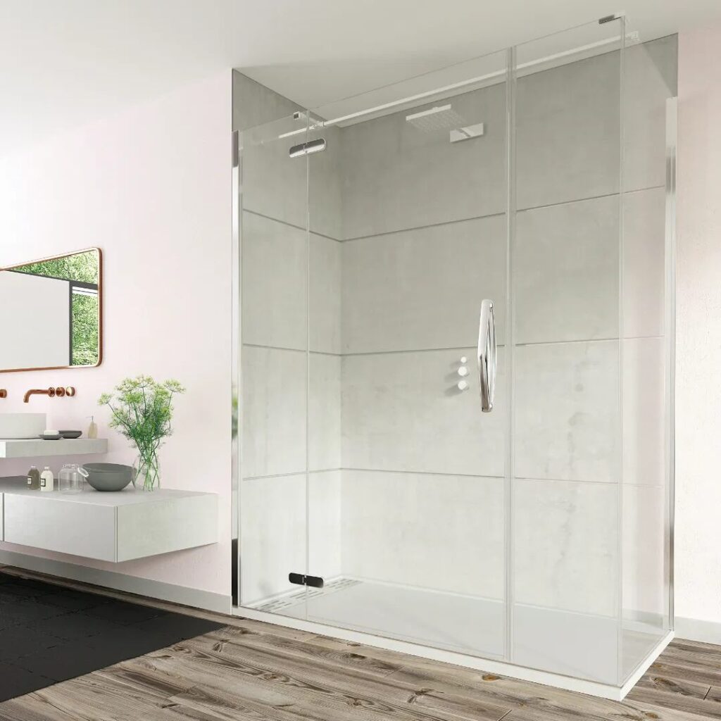 flair enclosures hing and inline frameless corner sp 2x | Total Bathrooms
