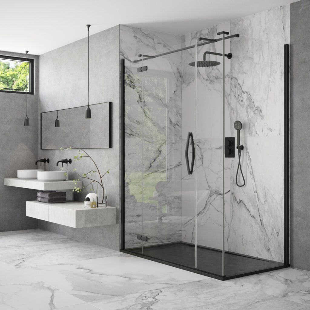 flair oro hinge inline ultraframeless side panel | Total Bathrooms